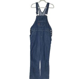 Women's Dickies Carpenter Cargo Overalls Size M Dark Wash Western Retro Ranch